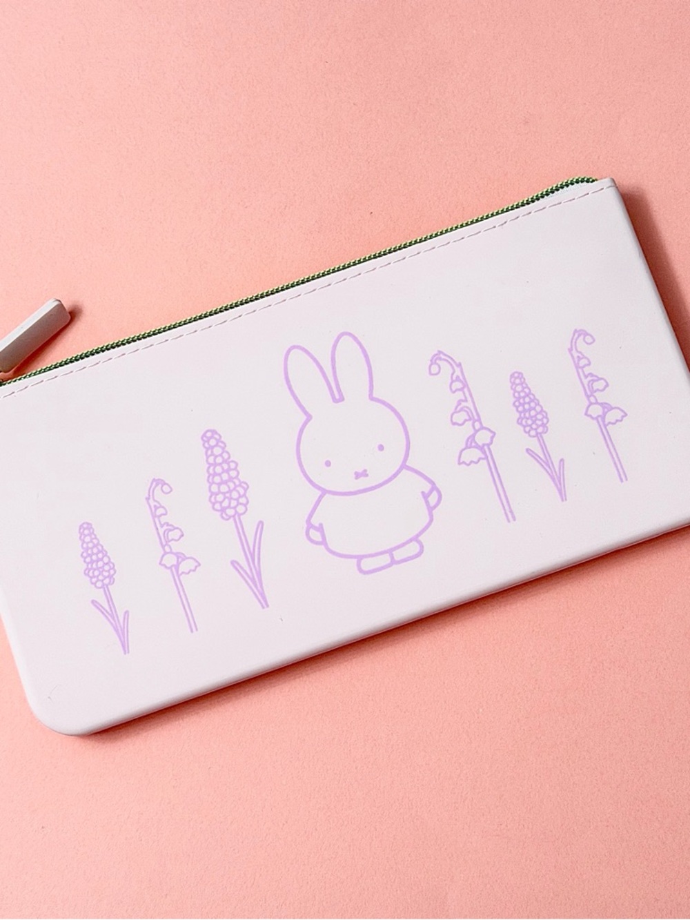 miffy Pink Pencils/Cosmetic Ultra Smooth Silicone Pouch with Gold Zip